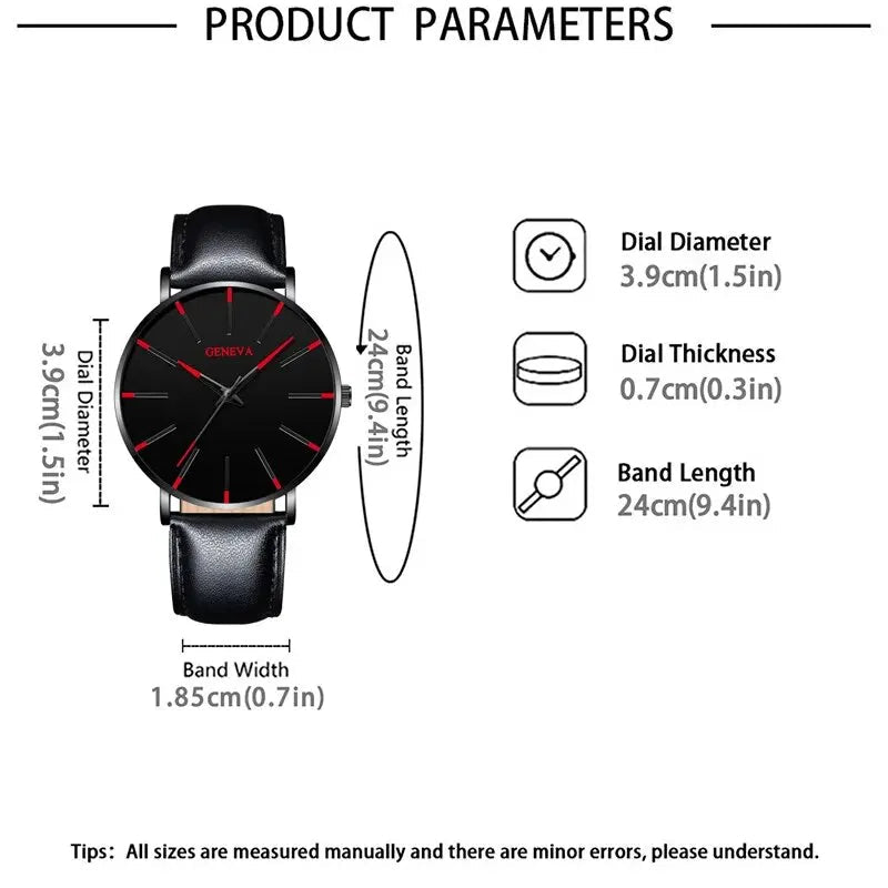 3pcs Set Fashion Mens Watches Luxury Casual Leather Quartz Wristwatch Men Business Sports Wrist Watch Bracelet Necklace Set - FitHealthHavenFitHealthHavenFitHealthHaven14:201447598Black RedBlack Red3pcs Set Fashion Mens Watches Luxury Casual Leather Quartz Wristwatch Men Business Sports Wrist Watch Bracelet Necklace Set
