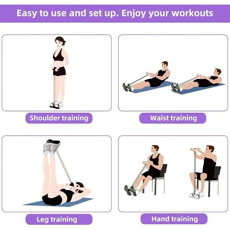 4-Level Resistance Band Tensioner with Non-Slip Handles - Home Fitness Equipment for Abdominal Muscle Training Yoga Abdominal - FitHealthHavenFitHealthHavenFitHealthHaven14:175C 4 TubeC 4 Tube4-Level Resistance Band Tensioner with Non-Slip Handles - Home Fitness Equipment for Abdominal Muscle Training Yoga Abdominal