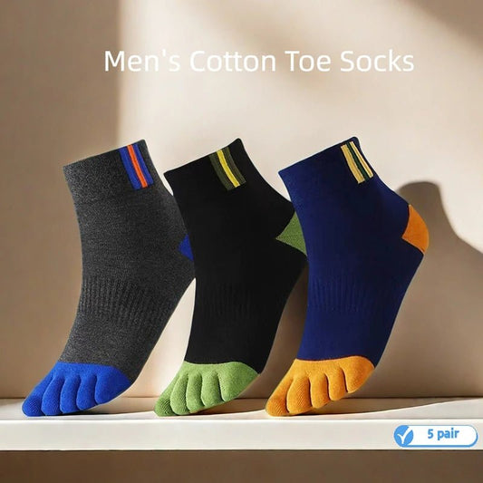 5 Pair Men's Casual Five-Toe Cotton Socks Breathable Five-Toe Sports Socks High Quality Split Toe Socks For Men - FitHealthHavenFitHealthHavenFitHealthHaven14:2000036995 pair;5:200003528EUR SIZE 39-455 pairEUR SIZE 39-455 Pair Men's Casual Five-Toe Cotton Socks Breathable Five-Toe Sports Socks High Quality Split Toe Socks For Men