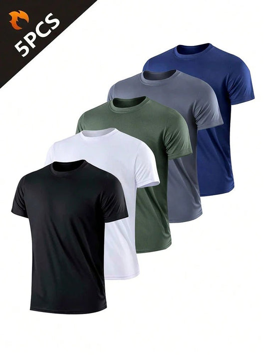 5PCS Men's Solid Color Ultralight Quick Dry Sport T-Shirt, Breathable Lightweight Top For Fitness Training Workout Running Gym - FitHealthHavenFitHealthHavenFitHealthHaven14:2000036995pcs-5Color;5:1000140645pcs-5ColorS5PCS Men's Solid Color Ultralight Quick Dry Sport T-Shirt, Breathable Lightweight Top For Fitness Training Workout Running Gym