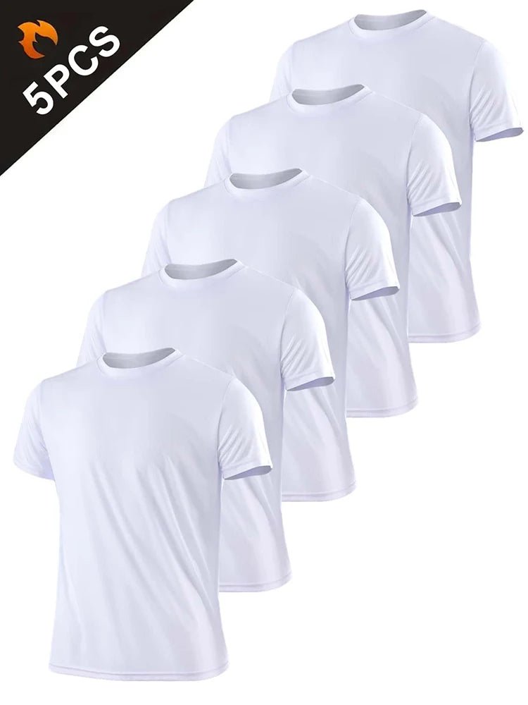 5PCS Men's Solid Color Ultralight Quick Dry Sport T-Shirt, Breathable Lightweight Top For Fitness Training Workout Running Gym - FitHealthHavenFitHealthHavenFitHealthHaven14:295pcs-5White;5:1000140645pcs-5WhiteS5PCS Men's Solid Color Ultralight Quick Dry Sport T-Shirt, Breathable Lightweight Top For Fitness Training Workout Running Gym