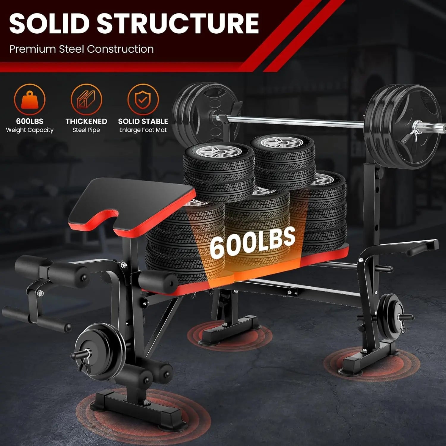 6 in 1 660lbs Weight Bench Set with Squat Rack, Bench Press Set with Barbell Rack, Adjustable Incline Strength Training Workout - FitHealthHavenFitHealthHavenFitHealthHaven200007763:201336106United States6 in 1 660lbs Weight Bench Set with Squat Rack, Bench Press Set with Barbell Rack, Adjustable Incline Strength Training Workout