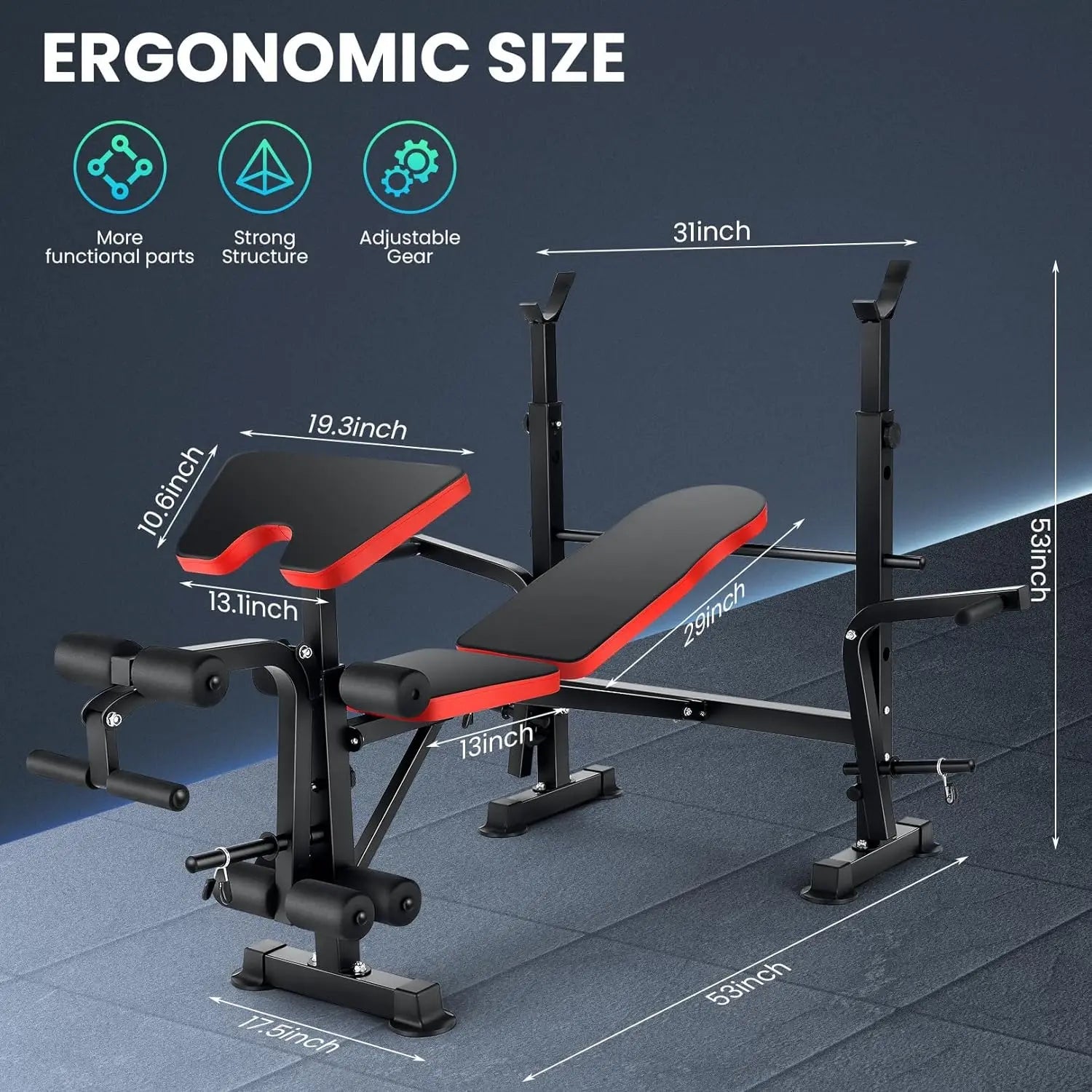 6 in 1 660lbs Weight Bench Set with Squat Rack, Bench Press Set with Barbell Rack, Adjustable Incline Strength Training Workout - FitHealthHavenFitHealthHavenFitHealthHaven200007763:201336106United States6 in 1 660lbs Weight Bench Set with Squat Rack, Bench Press Set with Barbell Rack, Adjustable Incline Strength Training Workout