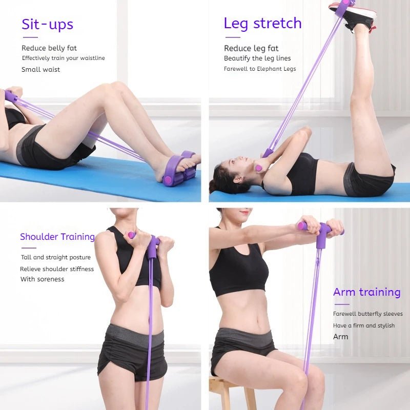 6-Tube Resistance Band Multi Function Tension Rope Fitness Bands 6-Tube Elastic Yoga Pedal Puller For Sports Exercises At Gym - FitHealthHavenFitHealthHavenFitHealthHaven14:496PURPLE6-Tube Resistance Band Multi Function Tension Rope Fitness Bands 6-Tube Elastic Yoga Pedal Puller For Sports Exercises At Gym