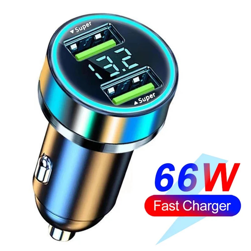 66-250W PD Car Charger QC3.0 Fast Charge One to Six Car Cigarette Lighter Plug Car Charger Flash Charge with Digital Display - FitHealthHavenFitHealthHavenFitHealthHaven200000182:3508522 Port Volt display2 Port Volt display66-250W PD Car Charger QC3.0 Fast Charge One to Six Car Cigarette Lighter Plug Car Charger Flash Charge with Digital Display