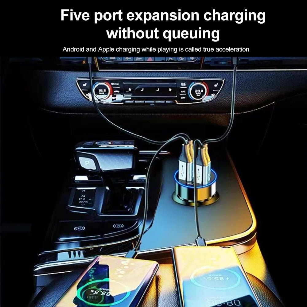 66-250W PD Car Charger QC3.0 Fast Charge One to Six Car Cigarette Lighter Plug Car Charger Flash Charge with Digital Display - FitHealthHavenFitHealthHavenFitHealthHaven200000182:104 Port Volt display4 Port Volt display66-250W PD Car Charger QC3.0 Fast Charge One to Six Car Cigarette Lighter Plug Car Charger Flash Charge with Digital Display