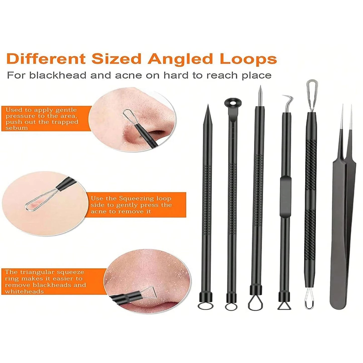 6pcs/set Acne Removal Needle and Clip Stainless Steel Tool Blackhead Removal Blemishes Facial Skin Care Beauty Facial Pore Clean - FitHealthHavenFitHealthHavenFitHealthHaven14:1936PC-Black6PC-Black6pcs/set Acne Removal Needle and Clip Stainless Steel Tool Blackhead Removal Blemishes Facial Skin Care Beauty Facial Pore Clean