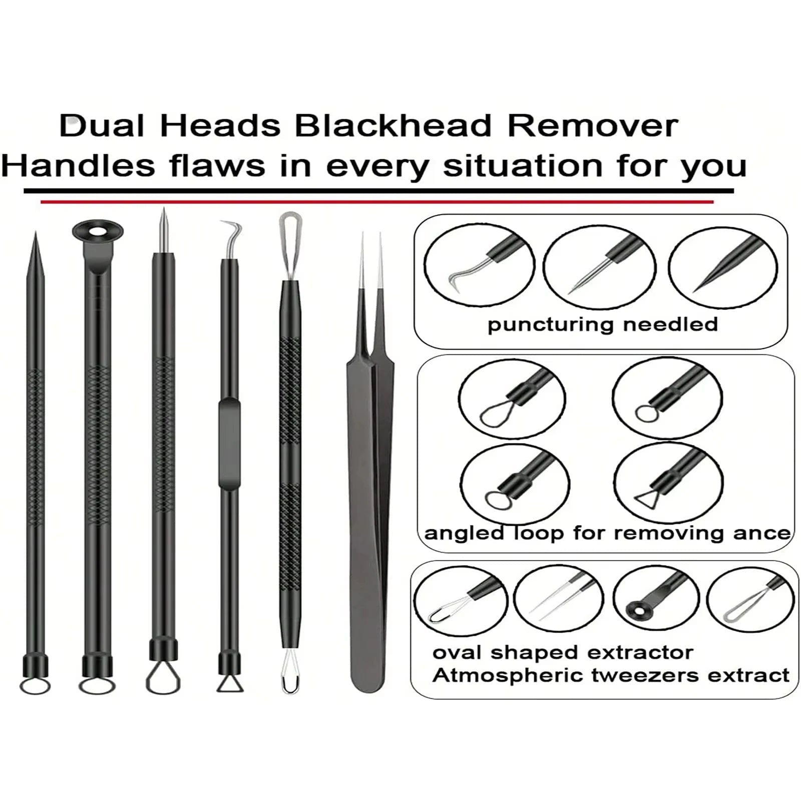 6pcs/set Acne Removal Needle and Clip Stainless Steel Tool Blackhead Removal Blemishes Facial Skin Care Beauty Facial Pore Clean - FitHealthHavenFitHealthHavenFitHealthHaven14:1936PC-Black6PC-Black6pcs/set Acne Removal Needle and Clip Stainless Steel Tool Blackhead Removal Blemishes Facial Skin Care Beauty Facial Pore Clean