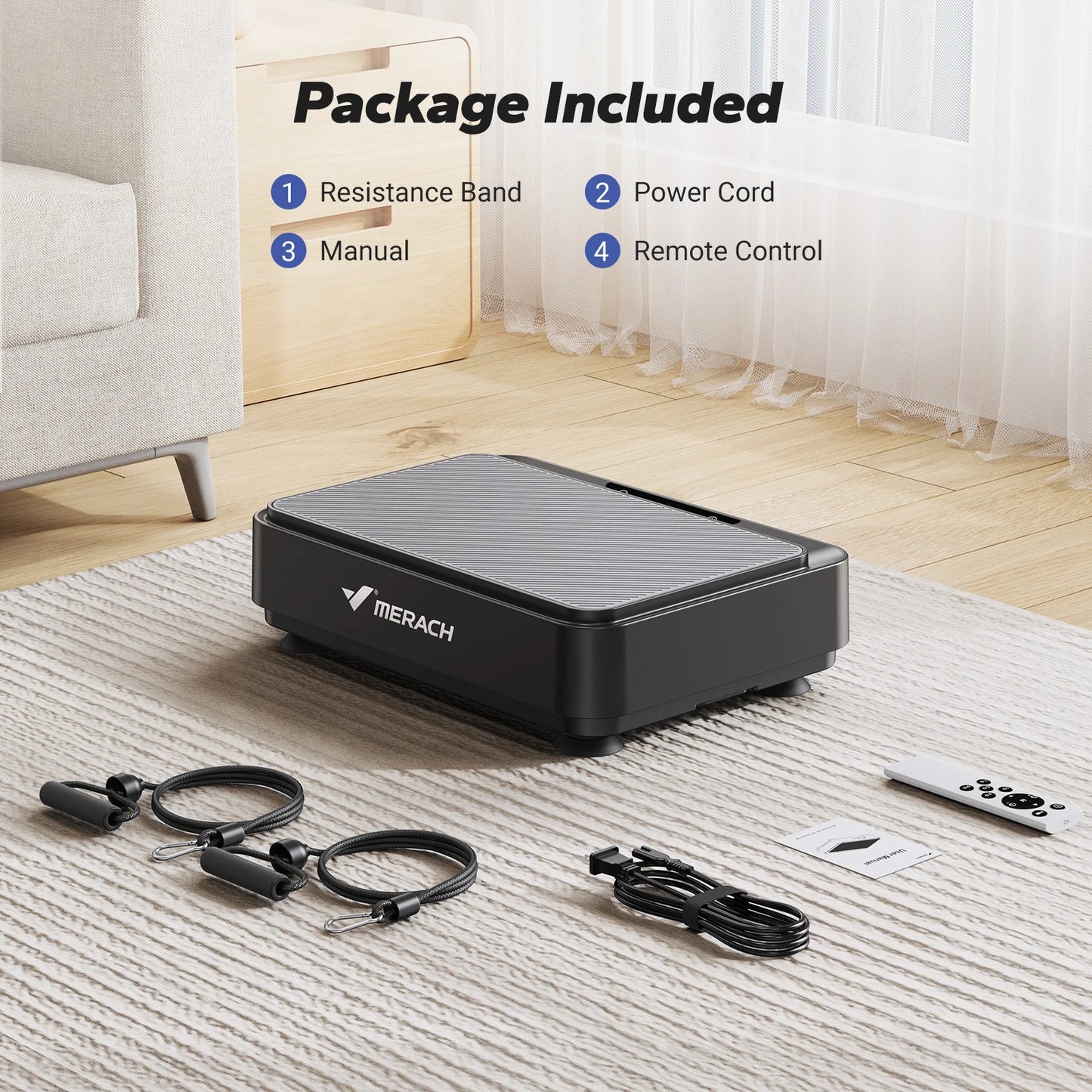 MERACH Vibration Plate Exercise Machine Vibration Plate for Lymphatic Drainage Relieve Pain Help Sleep Fat Burning Weight Loss