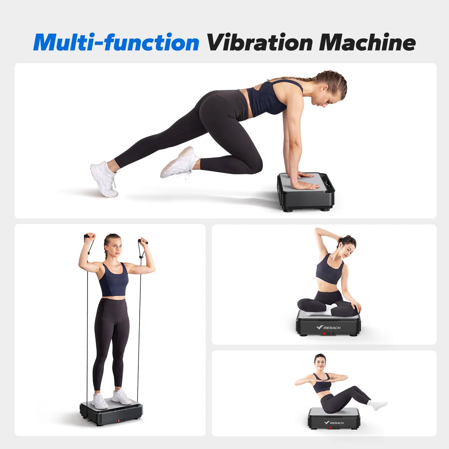 MERACH Vibration Plate Exercise Machine Vibration Plate for Lymphatic Drainage Relieve Pain Help Sleep Fat Burning Weight Loss