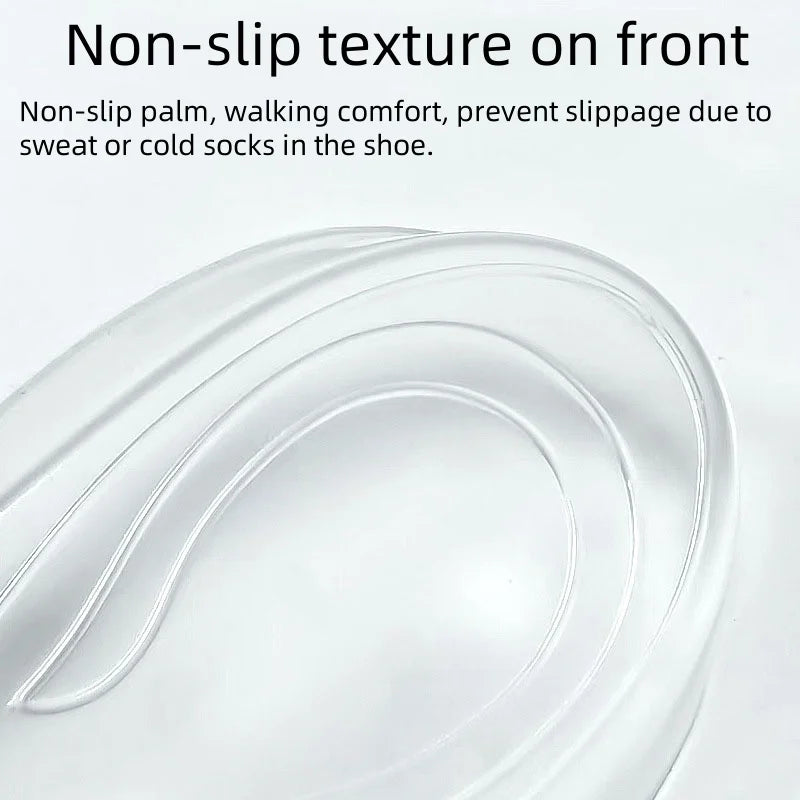 1 Dual Hidden Height Enhancement Insoles with Non-Slip Silicone Heel Cushion for Men