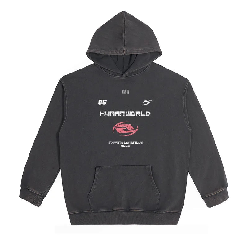Women's clothing 2025 Spring/Autumn Loose hoodie, European and American distressed printed women's hoodie