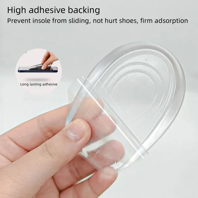1 Dual Hidden Height Enhancement Insoles with Non-Slip Silicone Heel Cushion for Men