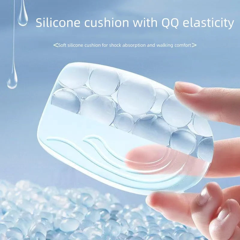 1 Dual Hidden Height Enhancement Insoles with Non-Slip Silicone Heel Cushion for Men