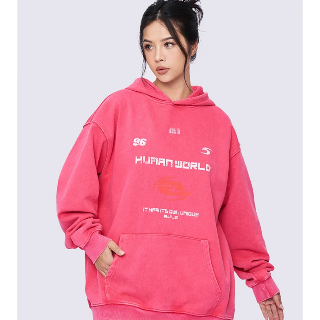 Women's clothing 2025 Spring/Autumn Loose hoodie, European and American distressed printed women's hoodie