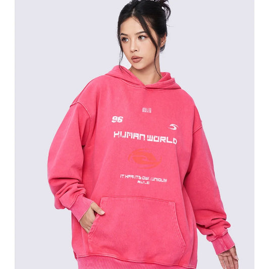Women's clothing 2025 Spring/Autumn Loose hoodie, European and American distressed printed women's hoodie