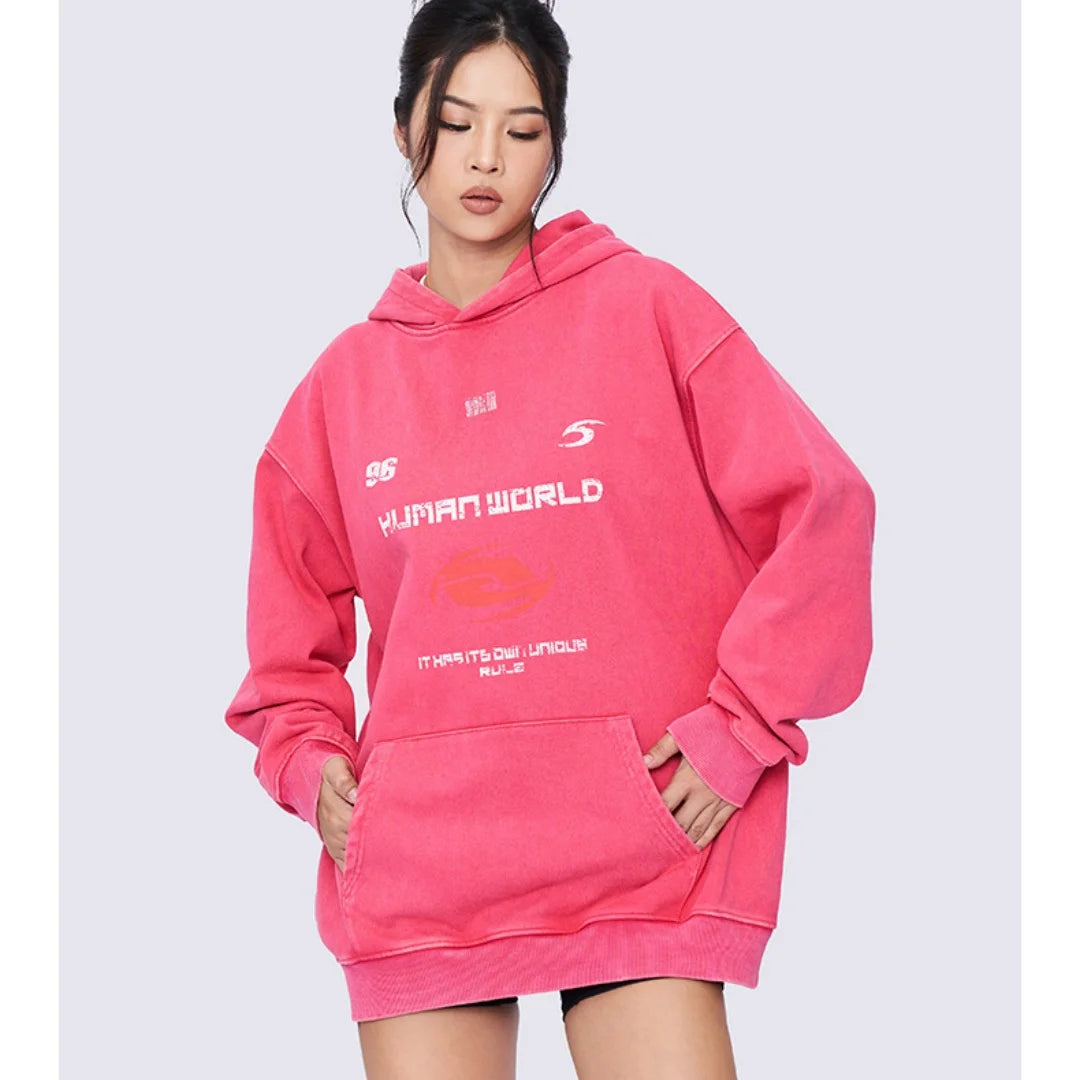 Women's clothing 2025 Spring/Autumn Loose hoodie, European and American distressed printed women's hoodie