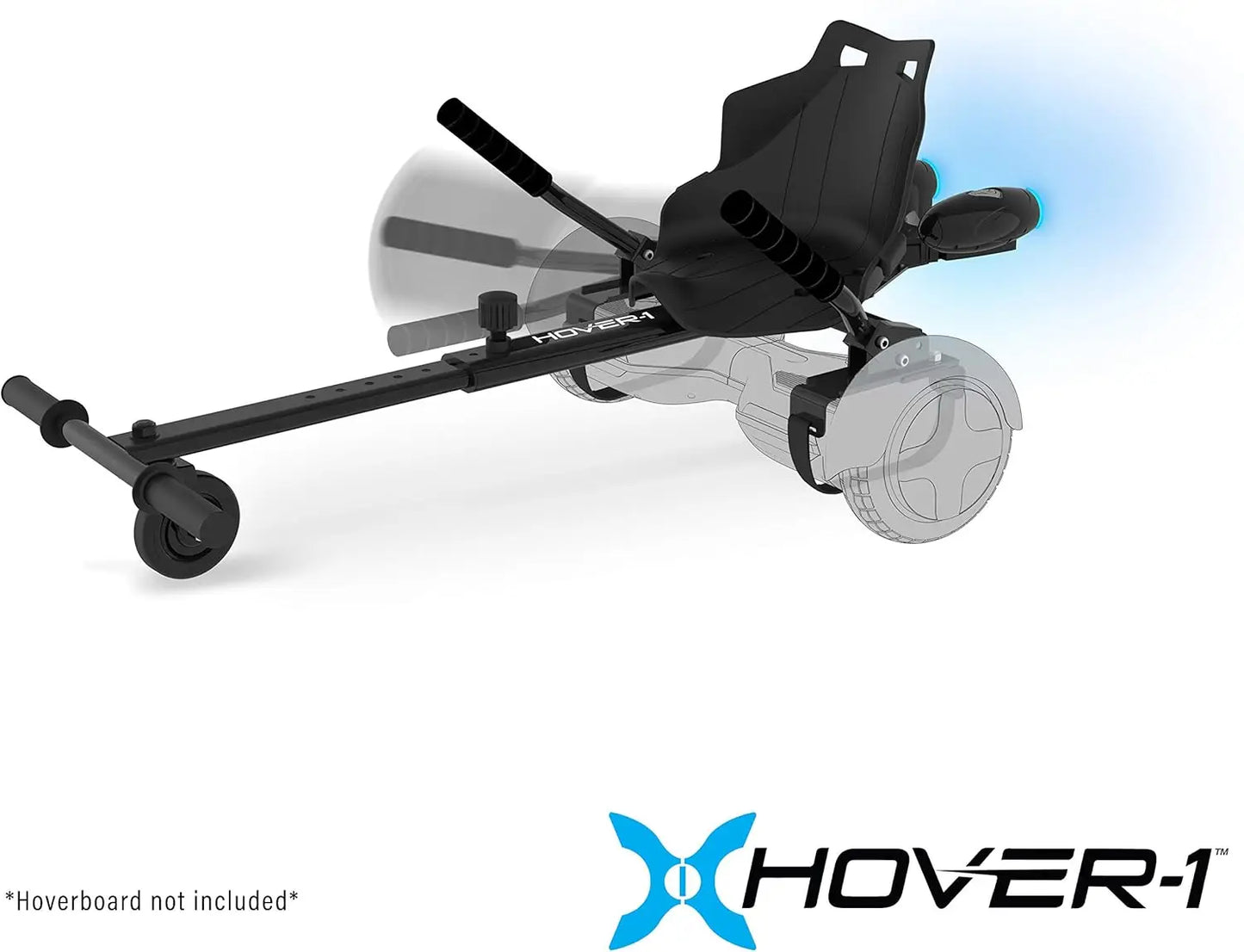 Hover-1 Falcon-1 Buggy Attachment | Turbo LED Lights, Compatible with All 6.5" & 8" Hoverboards, Hand-Operated Wheel Control