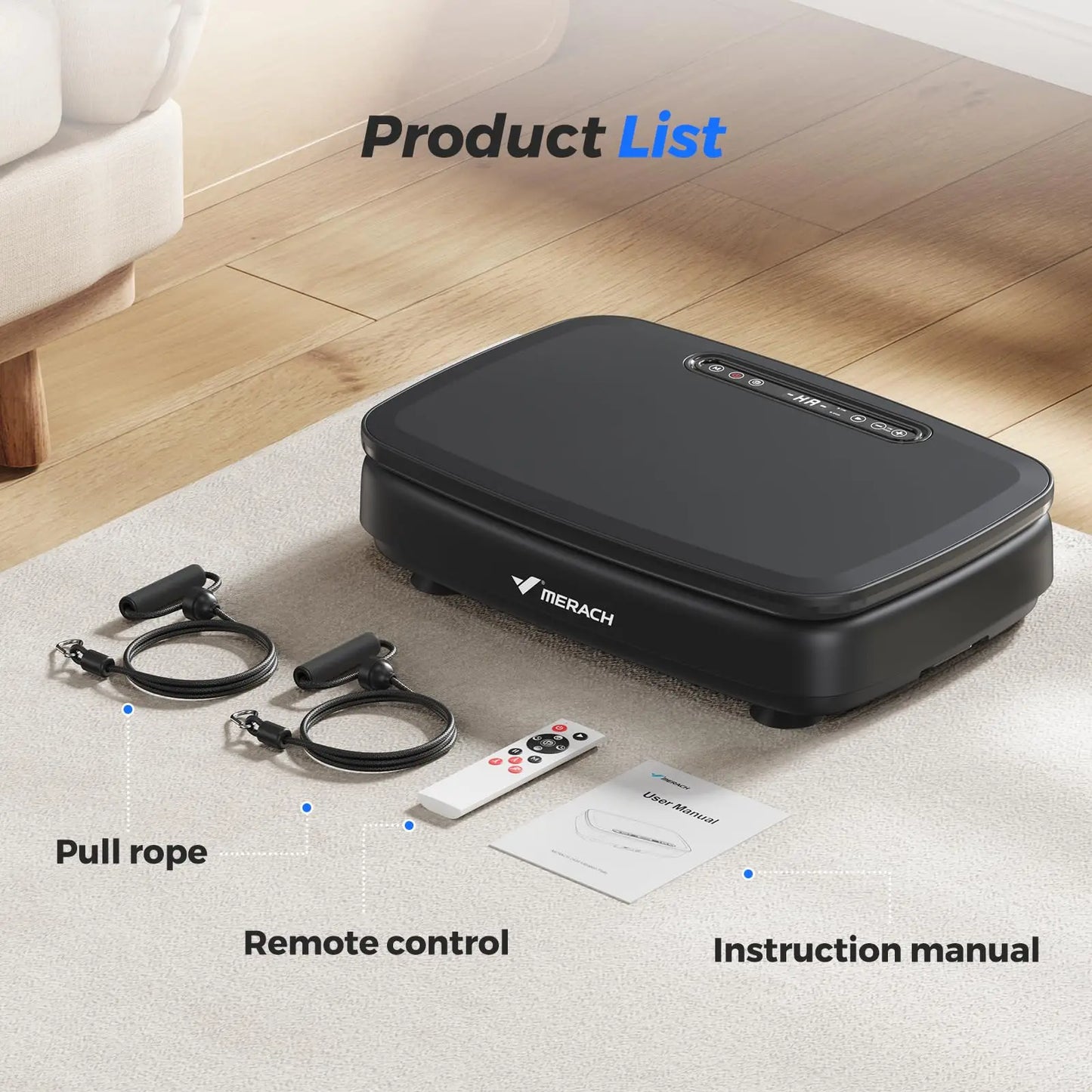 MERACH Vibration Plate Exercise Machine with Light Whole Body Workout Power Vibrate Platform Vibration Plate Lymphatic Drainage