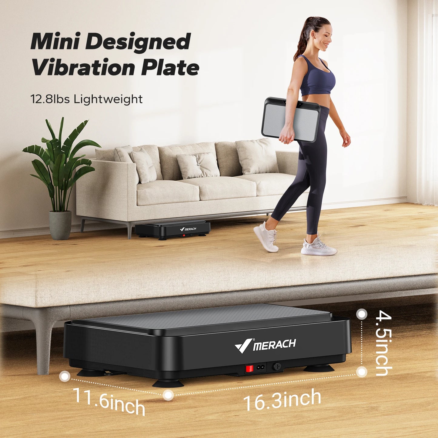MERACH Vibration Plate Exercise Machine Vibration Plate for Lymphatic Drainage Relieve Pain Help Sleep Fat Burning Weight Loss
