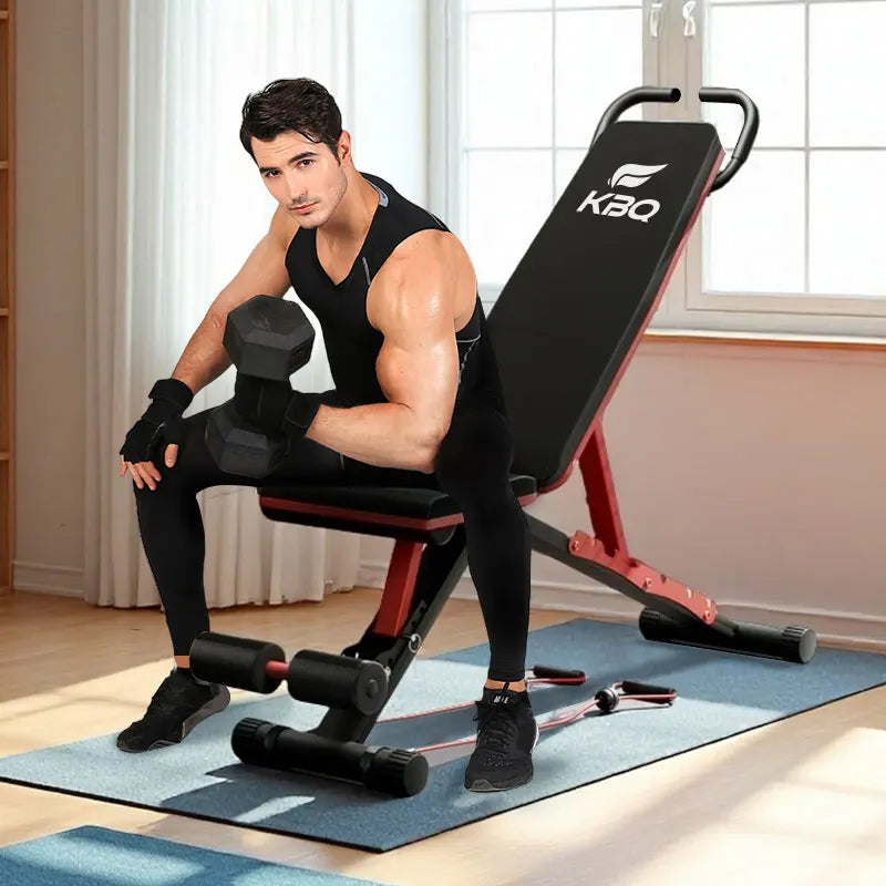 ew Adjustable household multi-functional long chair, with horn-shaped bench for push-ups, fitness chair for sit-ups