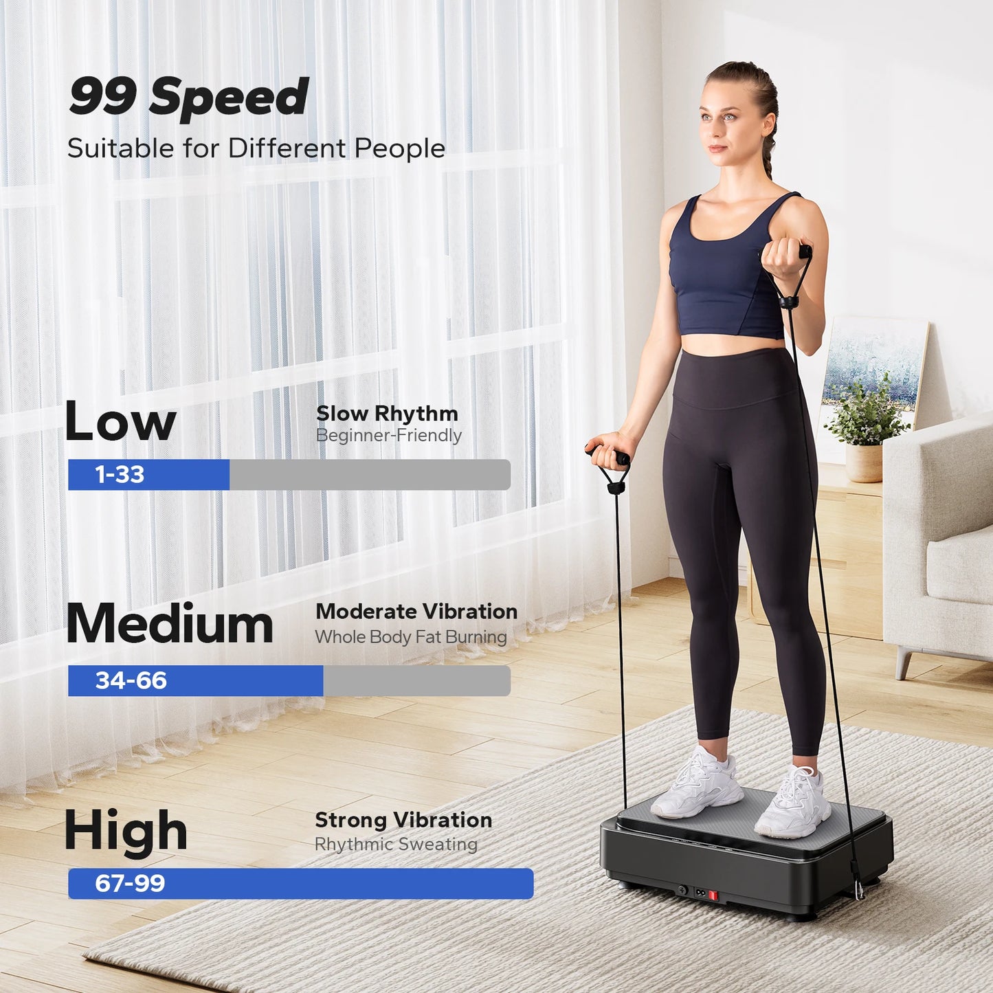 MERACH Vibration Plate Exercise Machine Vibration Plate for Lymphatic Drainage Relieve Pain Help Sleep Fat Burning Weight Loss