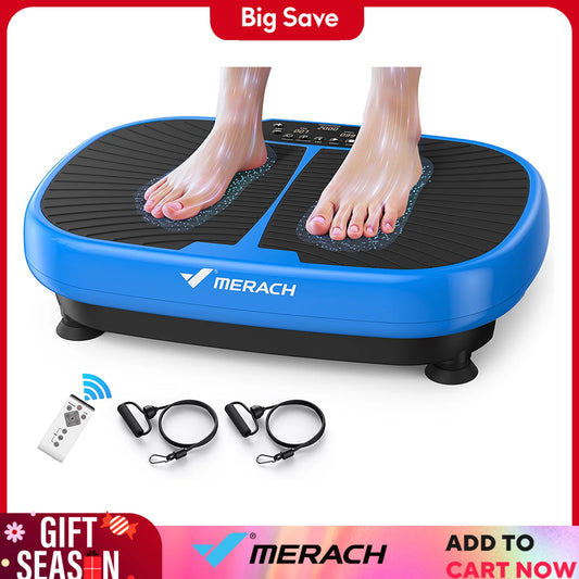 MERACH EMS Vibration Plate Exercise Machine for Lymphatic Drainage Relieve Pain Help Sleep Fat Burning&Weight Loss Exercise Fit
