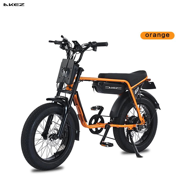 US Stock AKEZ 48V 750W Retro Off-Road Electric Bike 13Ah Battery Powerful Fat Tire E-Bike for Adults