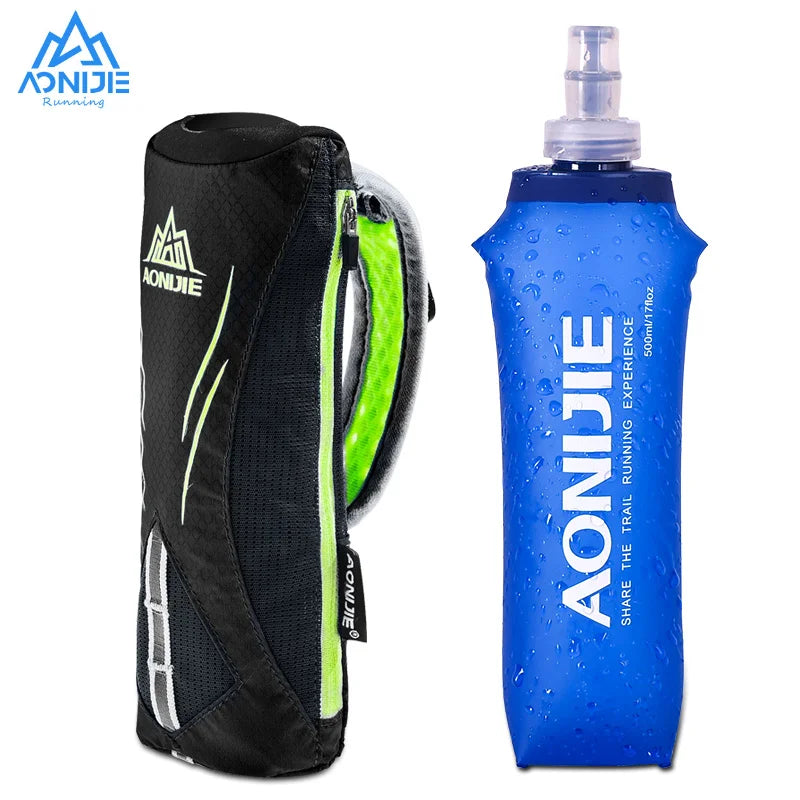 AONIJIE E908 500ml Running Hand-held Water Bottle Kettle Holder Wrist Storage Bag Hydration Pack Hydra Fuel Soft Flask Marathon