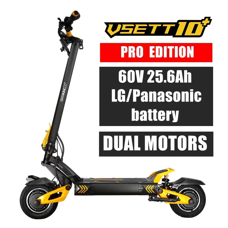 VSETT 10+ 10 Inch Off-Road Electric Scooter VSETT10+ Upgraded ZERO 10X Hoverboard Double Drive 60V 2800W Dual Motor VSSET MACURY