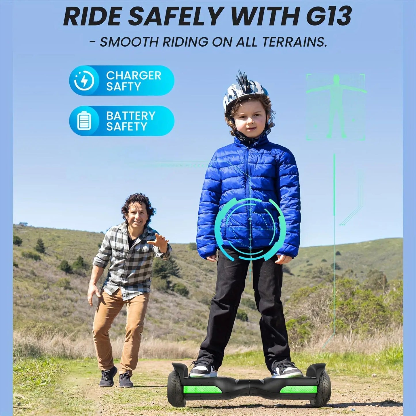 6.5''Self Balancing Hoverboard -All Terrain Hoverboard for Kids w/ LED Light&Bluetooth Speaker