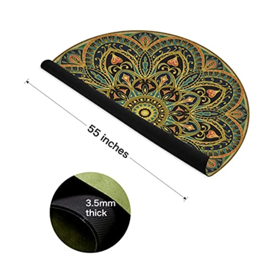 Large Round Yoga Mat 4.6'X3.5mm for Exercise Premium Extra Thick Ultra Comfortable Non Slip Meditation Mat
