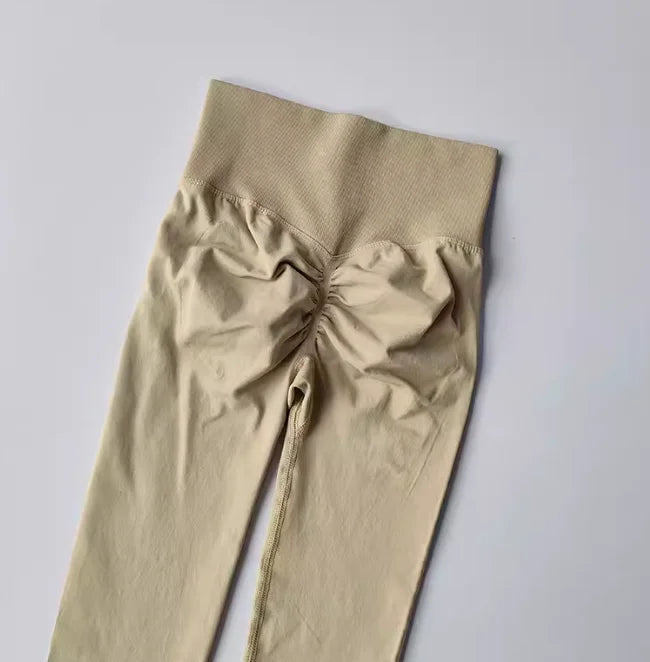 Seamless High Waisted Leggings Sport Through Yoga Hip Lifting Gym Running Quick Dry Pants Scrunch Butt Pants