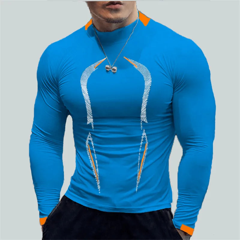 Men Compression Sport Gym t Shirt Top Long Sleeve Exercise Fitness Shirt Quick Drying Running t Shirts Bodybuilding Tees Clothes