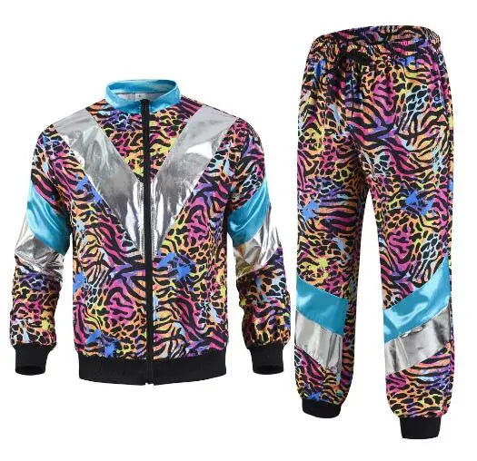 Mens 80s 90s Shell Suit Costume Adult Sports  Neon  Dress Outfit   cosplay costumes  anime cosplay