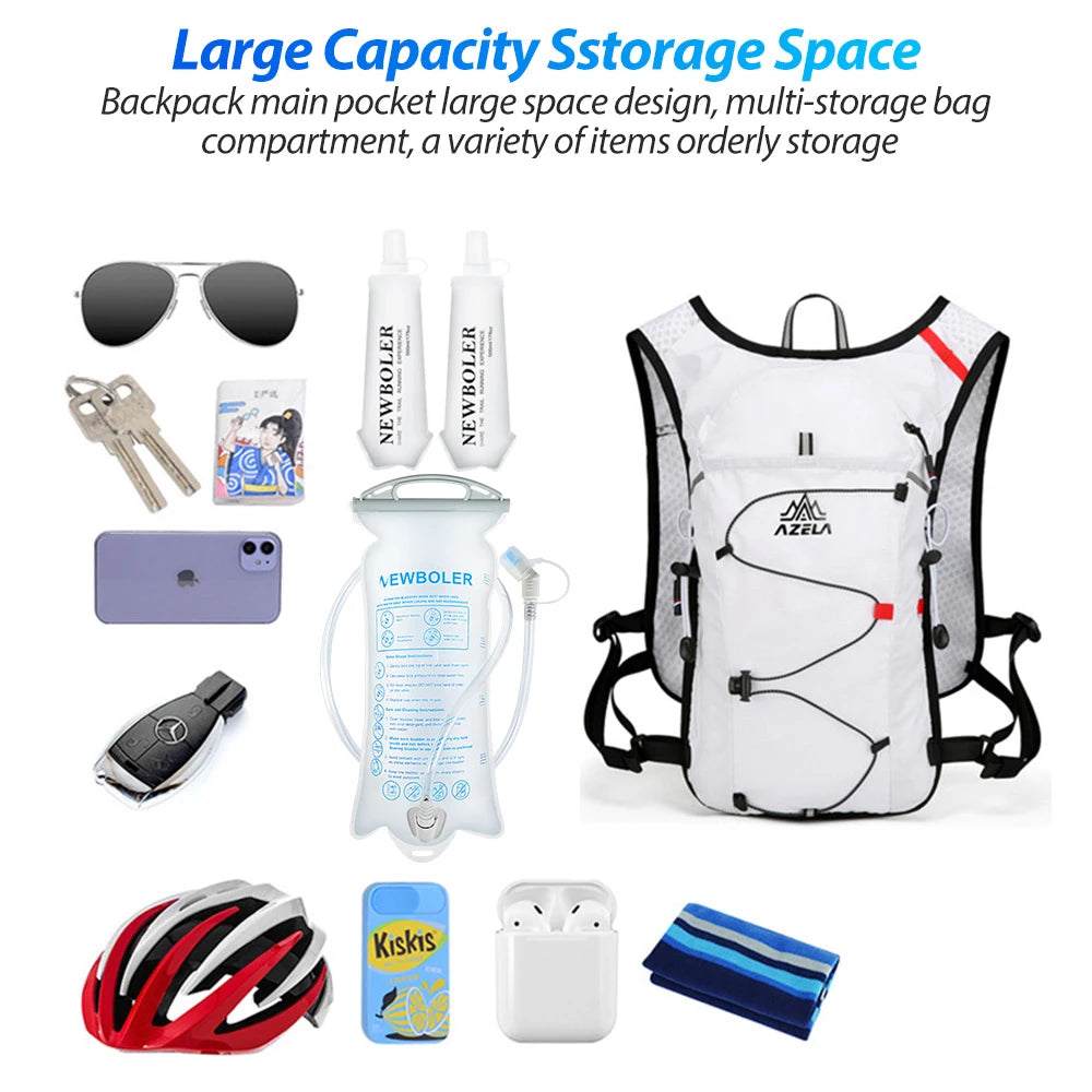 NEWBOLER Breathable Hydration Vest Trail Running Backpacks Lightweight Cycling Run Jogging Marathon Backpack Riding Climbing Bag