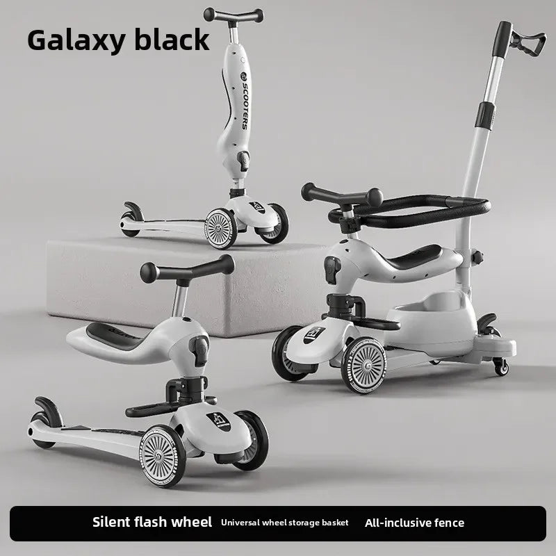 Scooter Voor Kinderen Vouwen 3 Wiel Skateboard Driewieler Baby Draagbare Kinderwagen Hoverboard Speelt Muziek Balans Multimodaal