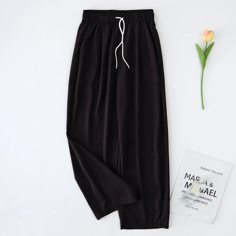 Women's pants with breathable fabric, high waist, comfortable fit, and an elegant commuter style