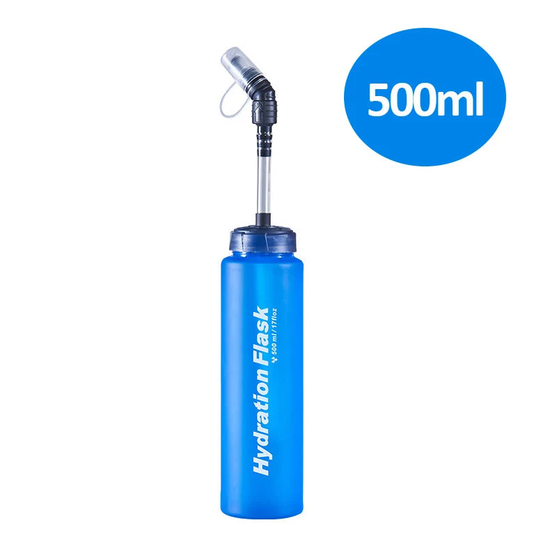 Foldable TPU Soft Flask Water Bottles 250ml 500ml 750ml Running Hydration Pack Waist Bag Vest Outdoors Sport Water Bottle Bag