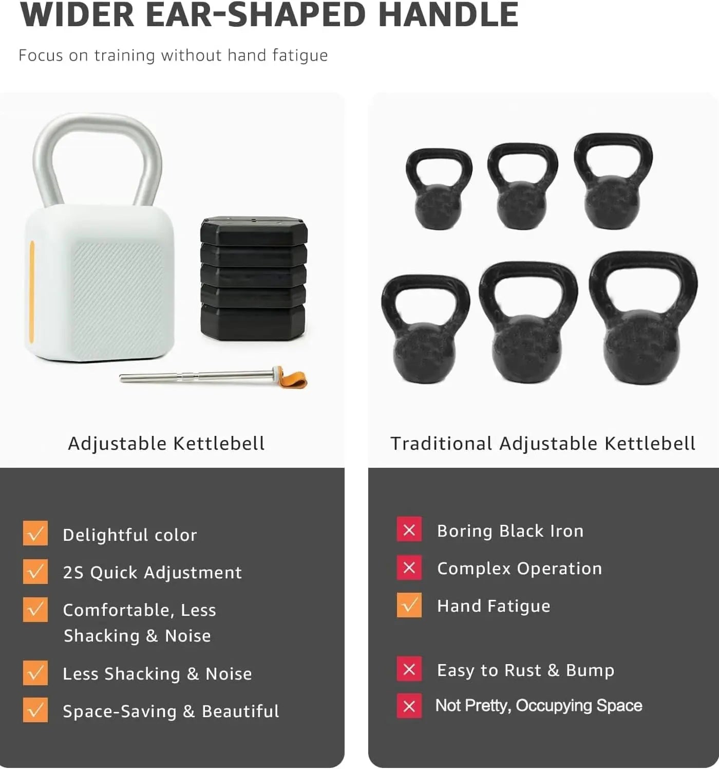 Adjustable Kettlebell Set，Quick Weight Change 8.5-40lb, Kettle Grip，Space-Saving Design for Home Gym Combo, Suitable for Strengt