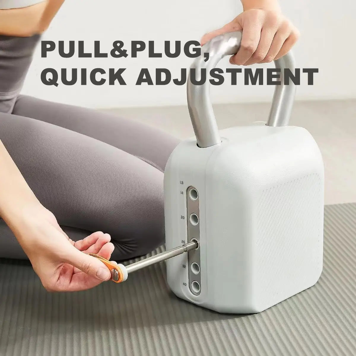 Adjustable Kettlebell Set，Quick Weight Change 8.5-40lb, Kettle Grip，Space-Saving Design for Home Gym Combo, Suitable for Strengt