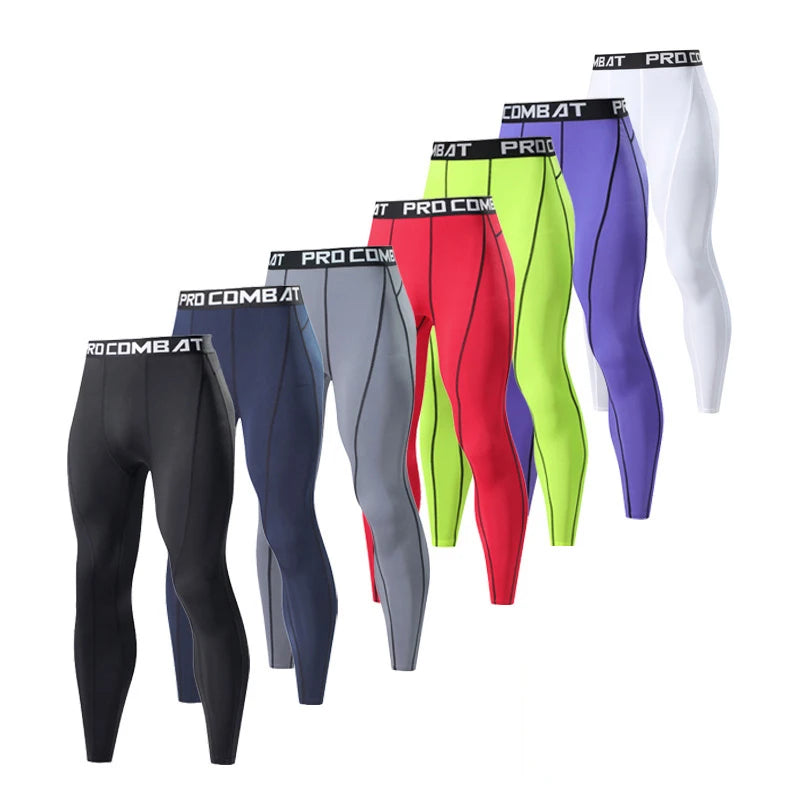 Men Compression Tight Leggings Running Sports Male Gym Fitness Jogging Pants Quick Dry Trousers Workout Training Yoga Bottoms