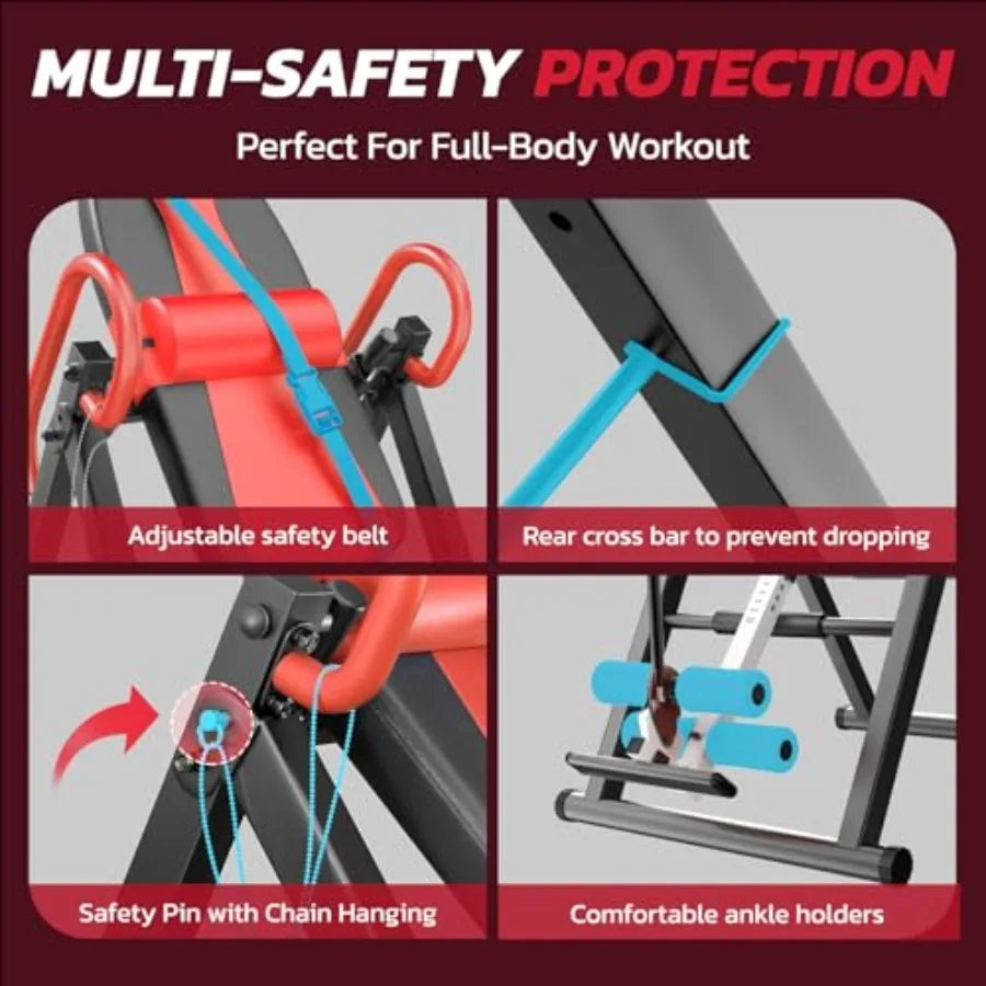Gravity Inversion Table for Back Pain Relief 2026 New Inversion Table w/Lumbar Support Easy to Assemble Back Stretcher Machine
