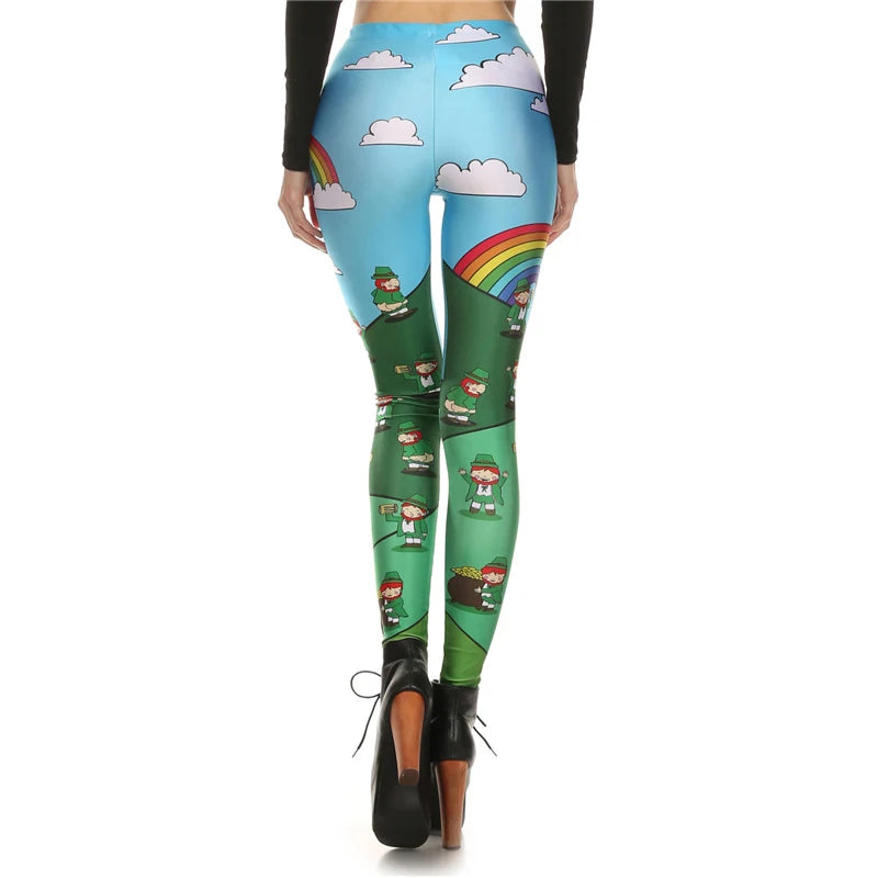 Halloween Casual Women's Leggings Women Mid Waist Skeleton Digital Printing Yoga Leggings Pants Gym Tight Trousers Workout