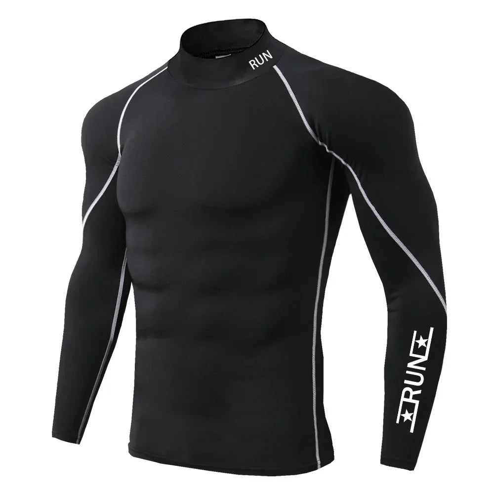 Running Compression T Shirt Men's Gym Training Quick Dry Shirts Fitness Undershirts Bodybuilding Tops Male Sports Wear