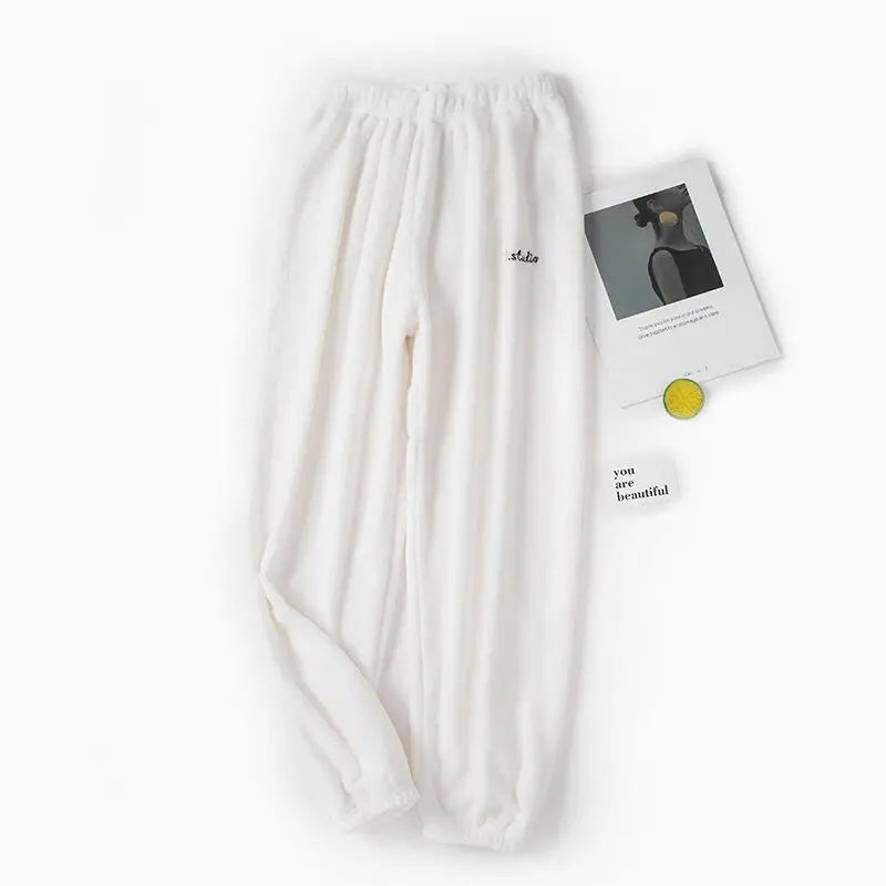 Winter Women Underwear Thermal Warm Trousers Velvet Pajama Pants Waist Home Women Casual Cashmere Trousers Autumn
