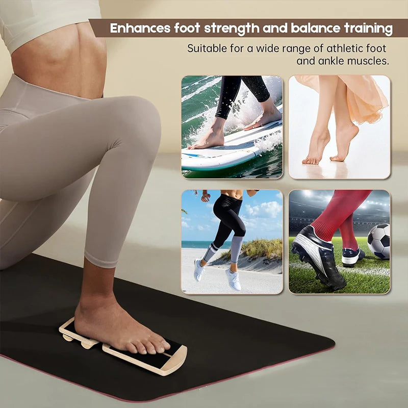 Wooden Balance Board Incline Ankle Stretcher For Ballet Single Leg Proprioception Training Anti-Slip Home Gym