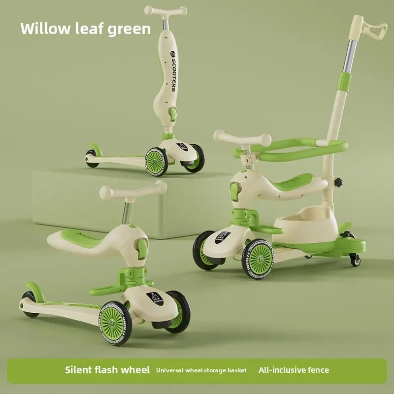 Scooter Voor Kinderen Vouwen 3 Wiel Skateboard Driewieler Baby Draagbare Kinderwagen Hoverboard Speelt Muziek Balans Multimodaal