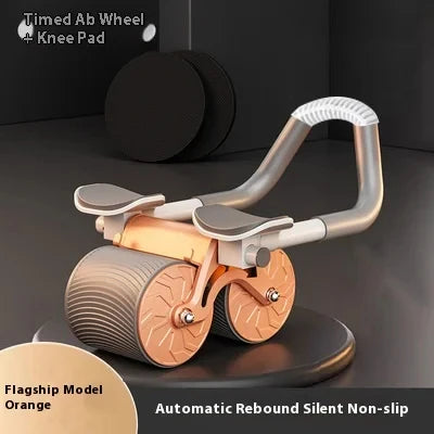 Ab Roller Wheel Abdominal Muscle Trainer 2-Wheeled Muscle Strengthening Trainer Automatic Rebound Ab Exercise Machine for Adults