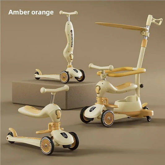 Scooter Voor Kinderen Vouwen 3 Wiel Skateboard Driewieler Baby Draagbare Kinderwagen Hoverboard Speelt Muziek Balans Multimodaal